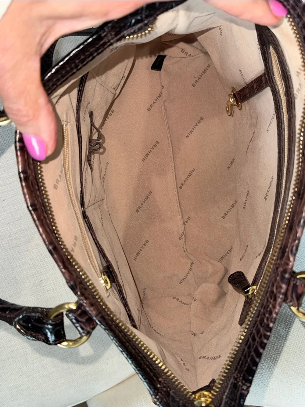 Brahmin structured satchel